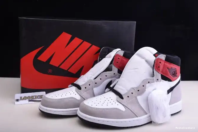 MaikeSneakers Grey Air Jordan 1 OG High Smoke Light 555088-126 0429